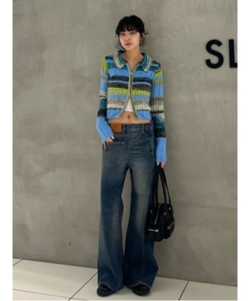 SHAGGY MIX FRONT ZIP TOPS シャギーミックス フロントジップ トップス