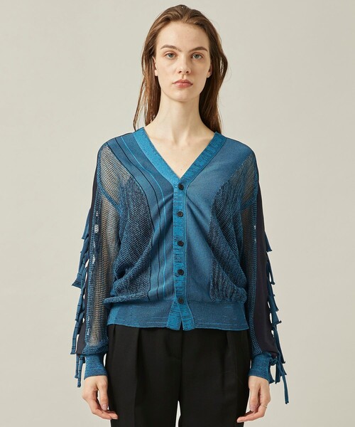 TOGA PULLA/トーガプルラ】フリンジニットカーディガン（カーディガン