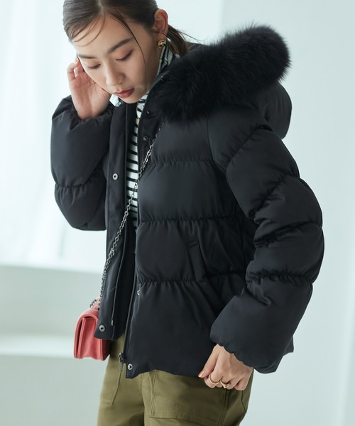セール】フォックスファーシャーリングダウンジャケット ｜ レディース
