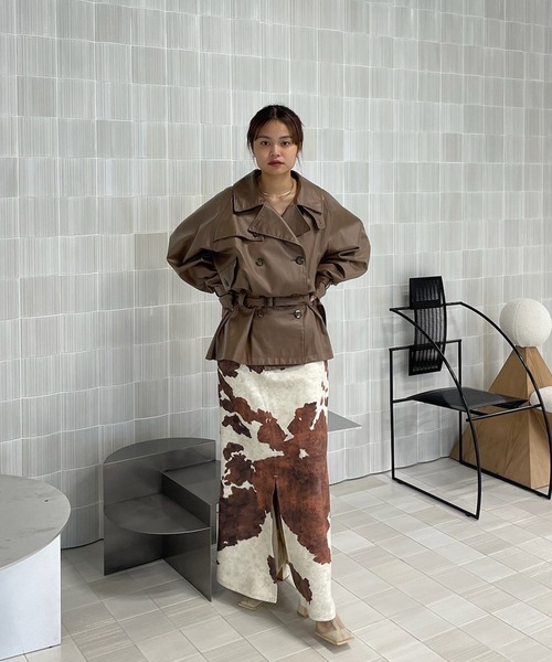 Ameri（アメリ）の「COW PATTERN SUEDE LIKE SKIRT（スカート）」 - WEAR