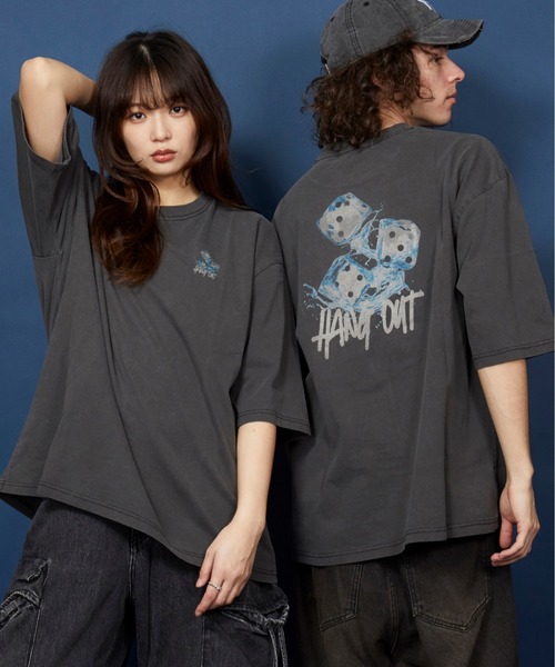 セール】ヴィンテージライク 古着風 綿100％ピグメント加工TプリントT