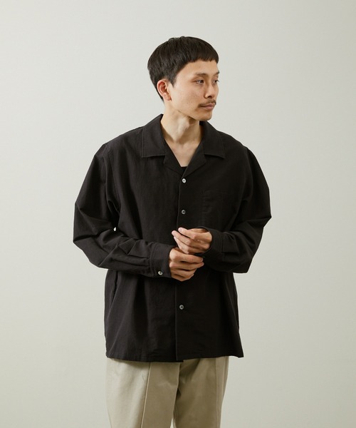 And A アンドエー / COTTON / LINEN OPEN COLLAR L/S LINEN SHIRT