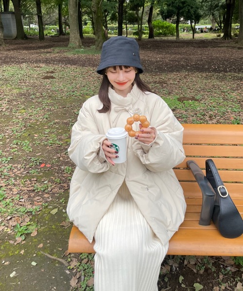 hinari（ヒナリ）の「中綿リボンミドルコート（ブルゾン）」 - WEAR