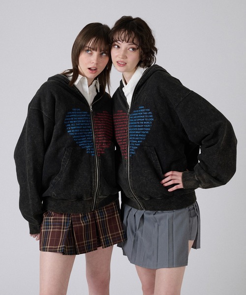 WISH FOR EVER × ONCILY 】HEART COLLAB FULL-ZIP HOODIE/ハートコラボ