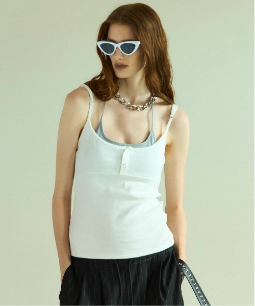 Henley Neck Layered Camisole/ヘンリーネックレイヤードキャミソール