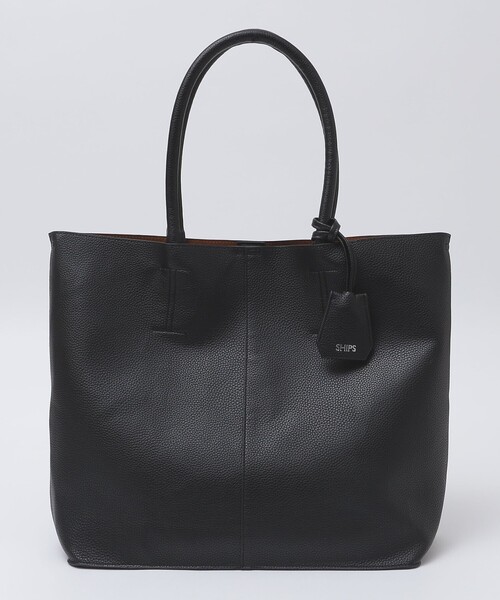 WEB限定】SHIPS: 合成皮革 ビズ トート バッグ (クラッチバッグ付き