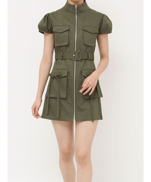 セール】ミリタリーZIPミニワンピース（ワンピース）｜jouetie