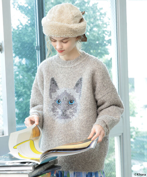 mmts（マミタス）の「＜UNISEX＞mmts / フェイス猫 ニット（ニット