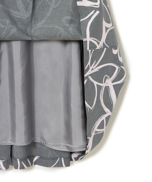 セール】ウールトロピカルプリントアシメタック スカート（スカート