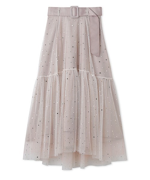 SNIDEL（スナイデル）の「ベルティッドラメチュールボリュームスカート