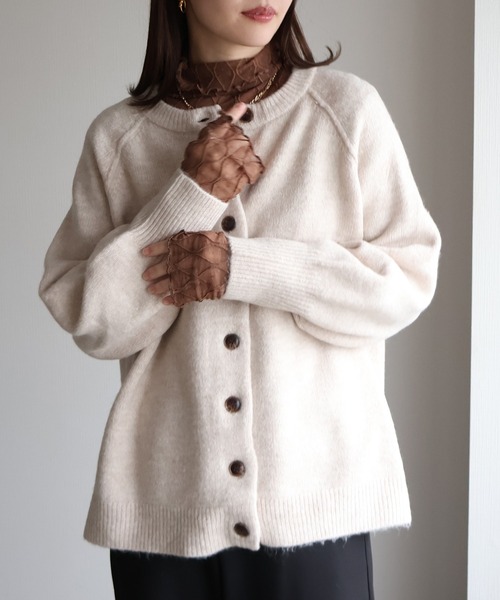 セール】オーバーサイズメランジニットカーディガン（カーディガン