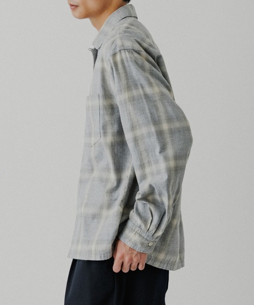 セール】オンブレチェック オープンカラーシャツ（シャツ/ブラウス
