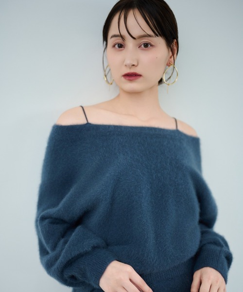 SNIDEL（スナイデル）の「フォックスカシミヤキャミオフショルプル