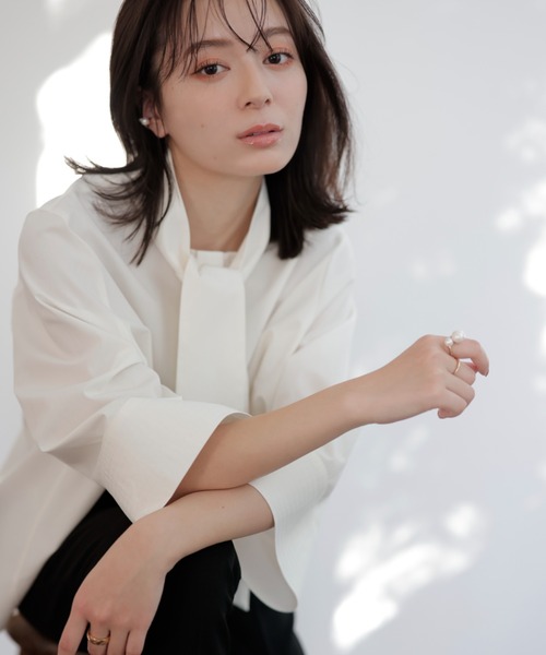 フレアスリーブボウタイブラウス（シャツ/ブラウス）｜anuans（ア