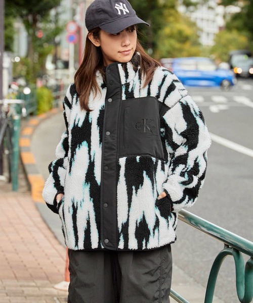 セール】Calvin Klein/カルバンクライン LS JACQUARD 3 SHERPA JACKET