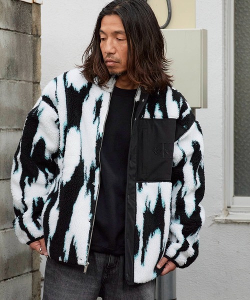 セール】Calvin Klein/カルバンクライン LS JACQUARD 3 SHERPA JACKET