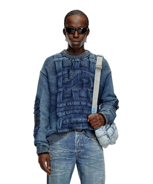 DIESEL（ディーゼル）の「メンズ ニット ロゴ（ニット/セーター）」 - WEAR
