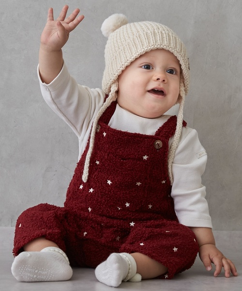 セール】星刺しゅうサロペットカバーオール（ロンパース）｜petit main