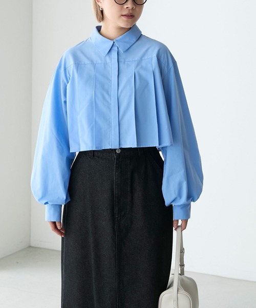 forksy.】プリーツクロップドシャツ forksy.│MONO-MART [モノマート