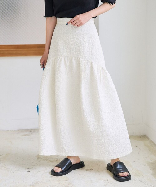 セール】フクレジャガードラウンドティアードスカート（スカート