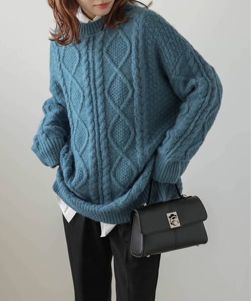 AMELY（エミリー）の「ケーブル編みニットプルオーバー（ニット