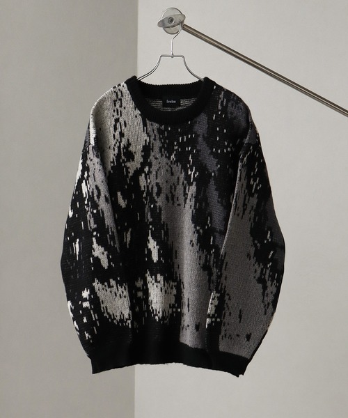 総柄モヘアライクニットクルーネックセーター（ニット/セーター）｜Art