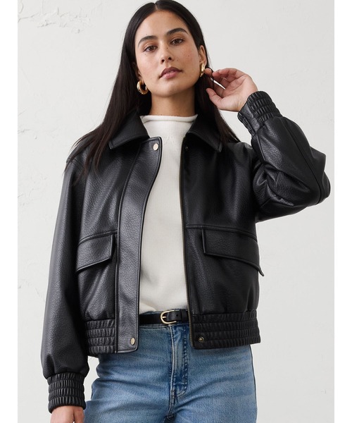 BANANA REPUBLIC FACTORY STORE ヴィーガンレザー ボンバー ジャケット