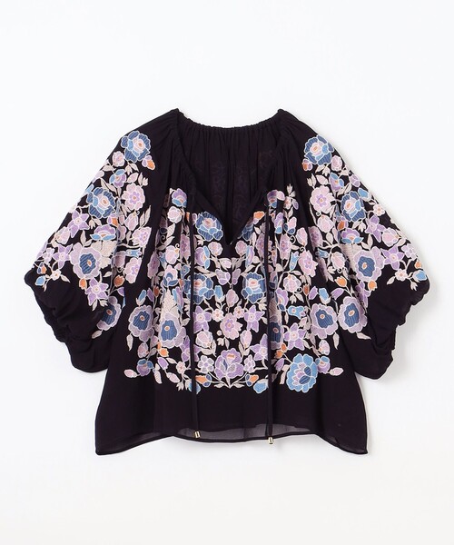 新品】グレースコンチネンタル 花柄 プリーツ ブラウス M 上品 きれい