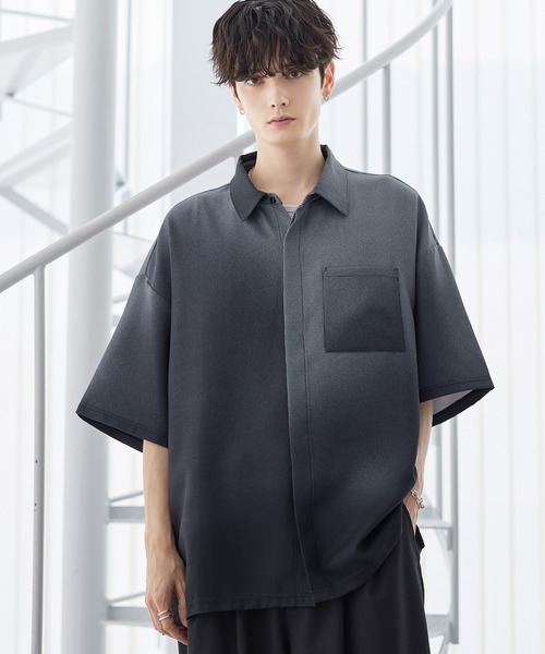 アソート総柄グラフィックプリントドレープ比翼シャツ（シャツ