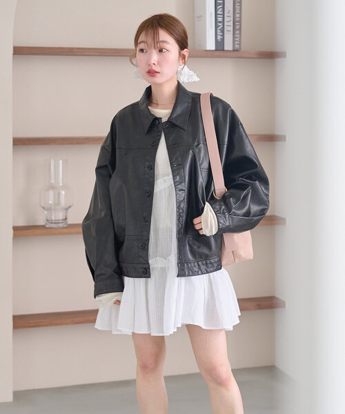 Kastane（カスタネ）の「レザーBIGポケジャケット（その他アウター