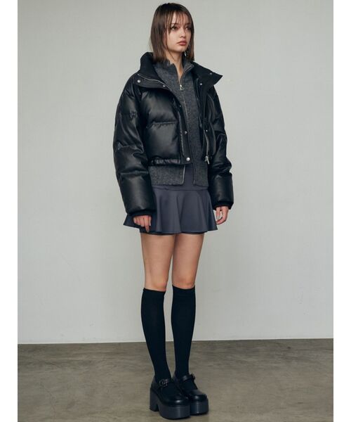 EMODA（エモダ）の「フェイクレザーショートダウン（ダウンジャケット