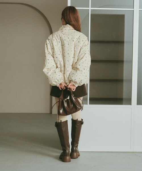 セール】【袖取り外し可/無地&花柄】コーデュロイ中綿ミドルジャケット