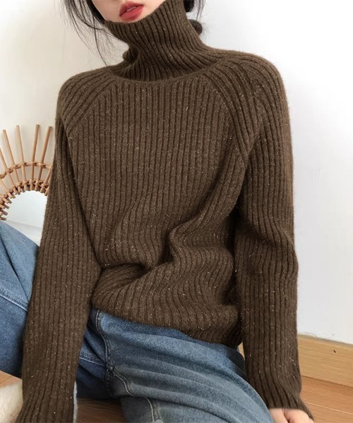 セール】厚手リブ編みハイネックニット（ニット/セーター）｜ONEP STAR