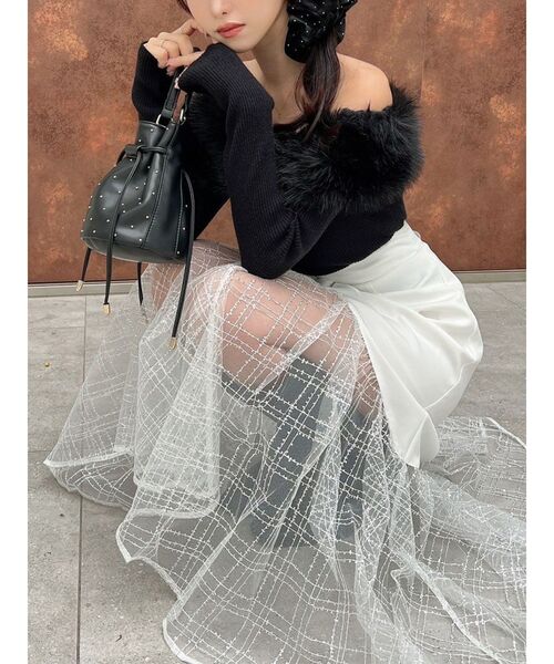 セール】スパンコールチュールZIPフレアスカート（スカート）｜RESEXXY