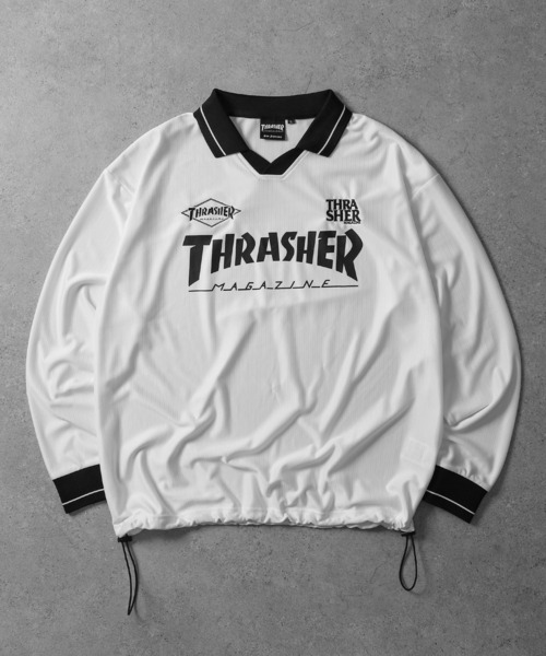セール】【THRASHER】 襟付き ゲームシャツ ロングスリーブ Tシャツ