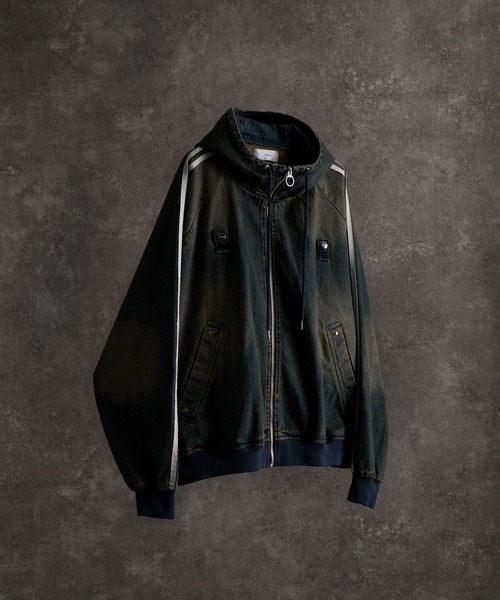 line sleeve track zip parker jacket / ラインスリーブトラックジップ