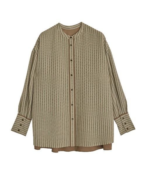 セール】2WAY SOFT TWIST STRIPE TOP（シャツ/ブラウス）｜Ameri