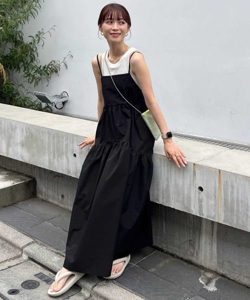 新色追加》【WEB限定】ラウンドティアードキャミワンピース