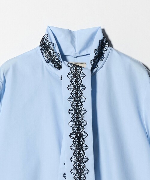 セール】レース コンビ ボウタイ リボン ブラウス ‐ウォッシャブル
