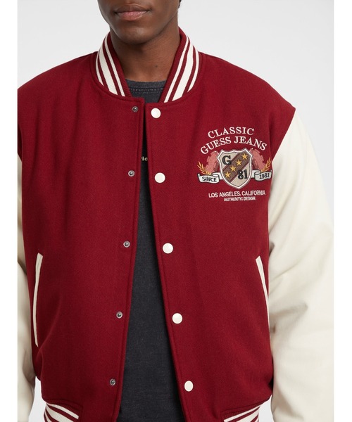 GUESS JEANS Letterman Jacket ジャケット スタジャン | GUESS(ゲス