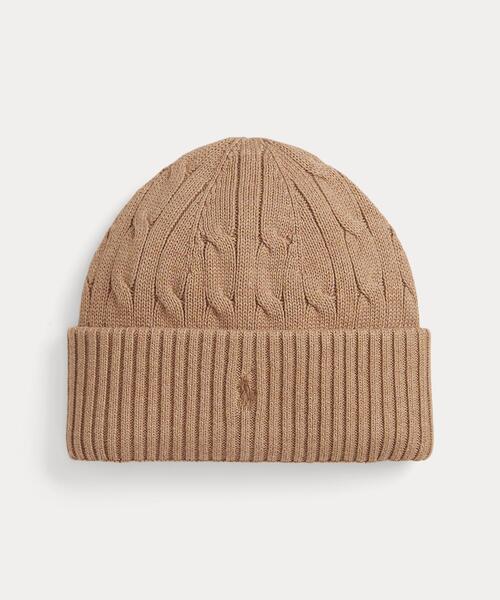 ケーブルニット コットン ハット（ニットキャップ/ビーニー）｜POLO