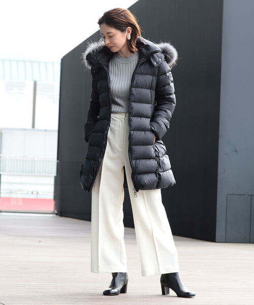 タトラス TATRAS ダウンコート2way フード取外し可 S ファー ロング