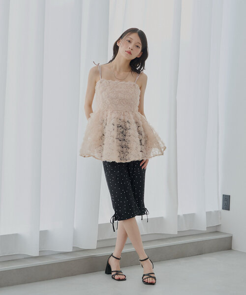 セール】【SALON by Chico】ローズチュールペプラムブラウス（シャツ