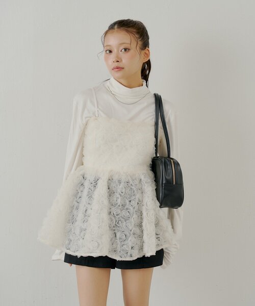 セール】【SALON by Chico】ローズチュールペプラムブラウス（シャツ