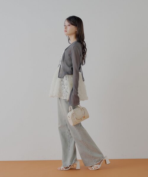 セール】【SALON by Chico】ローズチュールペプラムブラウス（シャツ