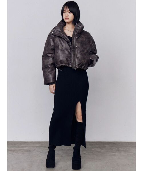 セール】フェイクレザーショートダウン（ダウンジャケット/コート