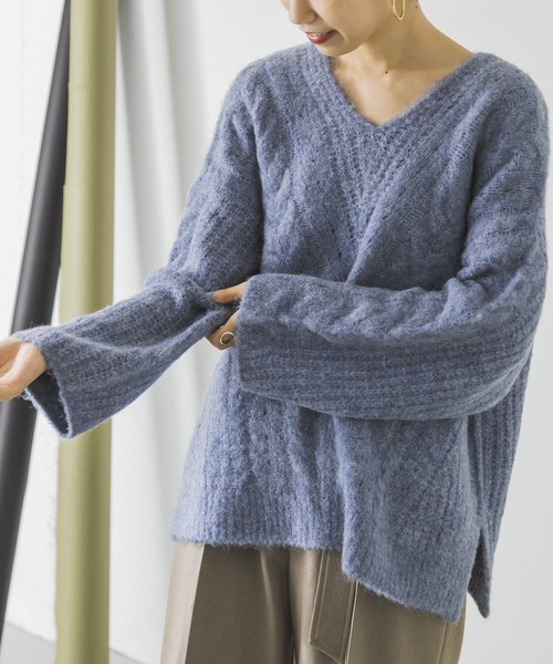 URBAN RESEARCH（アーバンリサーチ）の「アルパカ混ケーブルニット