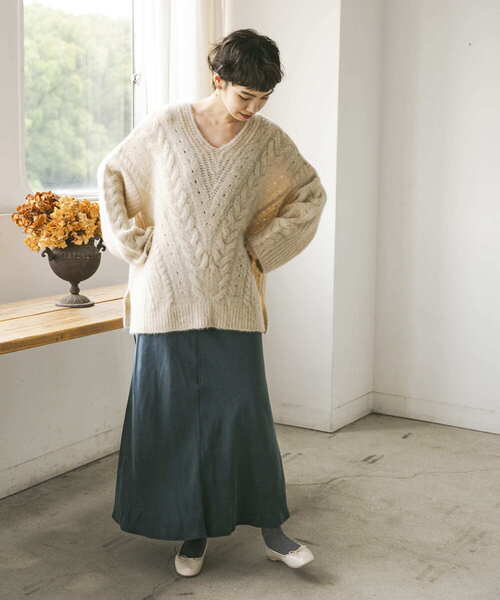 URBAN RESEARCH（アーバンリサーチ）の「アルパカ混ケーブルニット