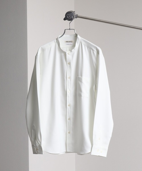 MADE IN JAPAN】-Reflax-ファブリック ベーシック バンドカラーシャツ