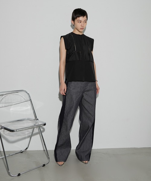 LE CIEL BLEU（ルシェルブルー）の「ツートーンローデニムパンツ / Two